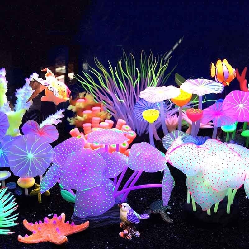 Aquarium Planted Substrate - Decorazioni Subacquee in Silicone Luminoso per