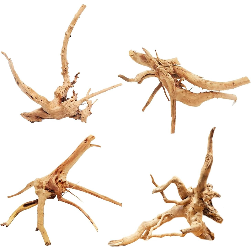 Aquarium Plant Root Tabs - 4 Pezzi Decorazioni Naturali in Legno