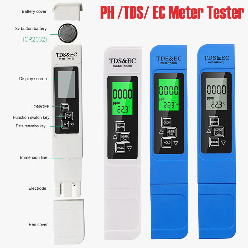 Planted Aquarium Temperature - Misuratore 3 in 1 TEMP/TDS/EC, Termometro